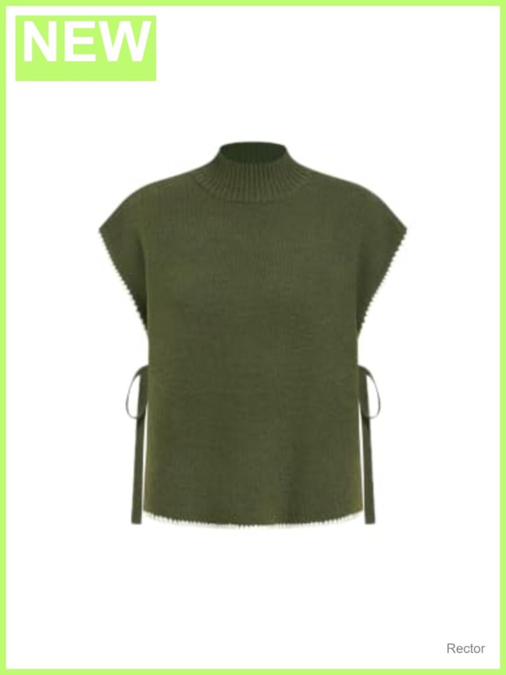 Side Tie Turtleneck Sleeveless Sweater Vest Loose Fit Fall Layering